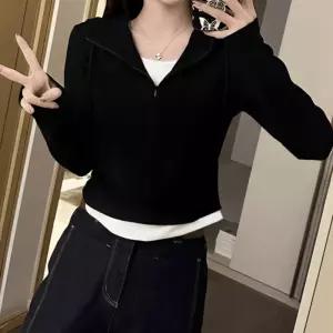 데일리 여성 캐주얼 페이크 이너 후드 티셔츠