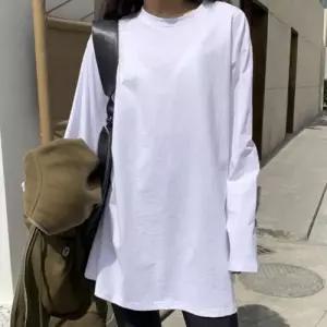 무지 긴팔티셔츠 옆트임 루즈핏 여자상의 캐주얼룩