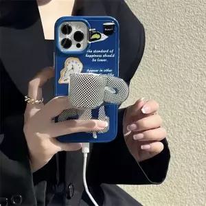 유니블링 아이폰 14 13 12 11 일러스트 팝 커피 톡 그립 케이스