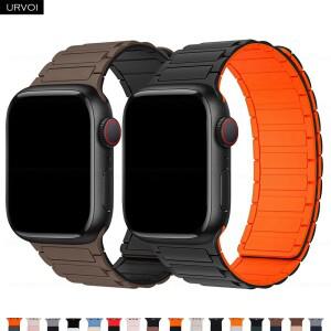 애플워치 울트라 3 2 시리즈 11 10 9 SE용 URVOI 밴드, 마그네틱 실리콘 루프 스트랩, 강력한 자석 잠금장