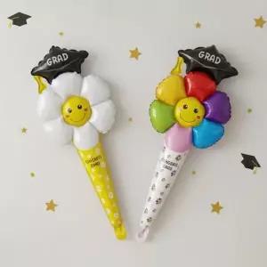 [큰손할인] 졸업풍선스틱5p 졸업식 축하 꽃다발 이벤트 장식 졸업꽃 한송이 벌룬 기념 선물 응원봉 풍선꽃