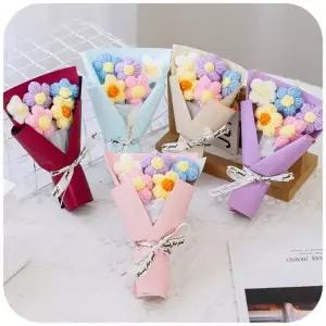 [별별창고] 졸업식 미니 뜨개 꽃다발 꽃 인형 뜨개질 졸업 조화 니트 102183