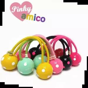 도트 핑키 pinky 캔디 방울 머리끈 1P