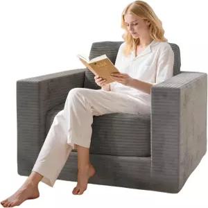 퍼니파이 빈백 의자 대형 베개와 팔걸이가 있는 편안한 폼 바닥 소파 침실 거실용 푹신한 소파부드러운