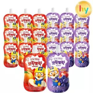 hy 뽀로로 뽀짝뽀짝 2종 유기농주스 100ml(사과오렌지10+포도사과10) 총20입