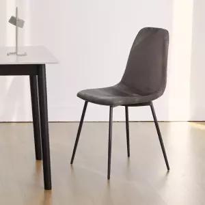 미즈 가죽 스틸 인테리어 카페 식탁의자 1개 3colors