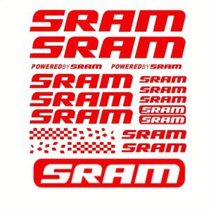 SRAM 2D 플랫 스티커 - 오토바이 헬멧 및 자전거 프레임용 방수 긁힘 PVC 레인보우 홀로그램