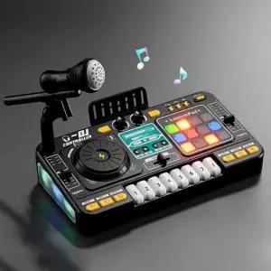 미니 디제잉 기계 DJ 휴대용 장비 턴테이블 입문용 블루투스 마이크버전 드럼 크랭크 채널