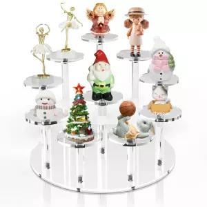 아크릴 거치대 피규어 원형 투명 받침대 계단 인형 소형 미니 장식장