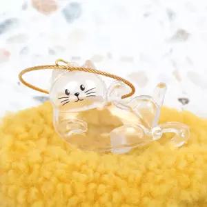 메모리얼 고양이 털 보관 키링 드러누운냥이