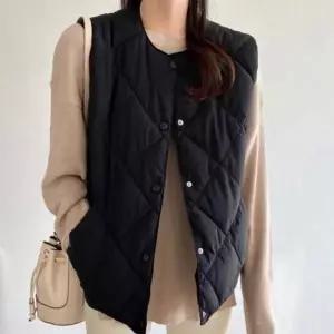 [콩심팥심]조끼 간절기 패딩 경량 누빔 베스트 가을 겨울 여자 여성 등산조끼