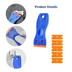 자동차 유리 스크레이퍼 블레이드 포함 자동차 스퀴지 창문 스티커 제거기 세라믹 호브 면도날 클리너 도구