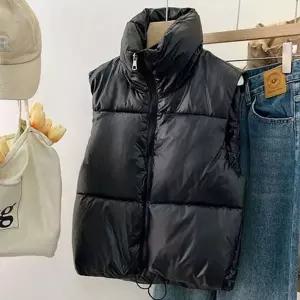 [골드스마일]경량 여성 패딩 베스트 레이어드 여성 하이넥 조끼 데일리 가을