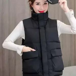 빅사이즈 여성 패딩 조끼 데일리 여자 패딩 조끼 하이넥 겨울