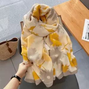 플라워 롱 스카프 대형 고급 숄 머플러 고급스카프 대형스카프 롱머플러 쉬폰스카프