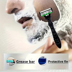 고품질 남성용 안전 면도날 6중 독일산 스테인리스 스틸 면도 카트리지 마하 면도기 호환 가능