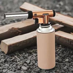 요리용 토치 원터치 휴대용 부탄가스 캠핑용 토치 가정용 간편 안전 핸디형 가스통 야외용 불꽃 야외 숯불