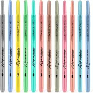 라이트치 리트랙터블 형광펜 다양한 색상 끌 팁 클릭 에스테틱 팩 멀티 컬러 잉크 노 블리드 스미어로