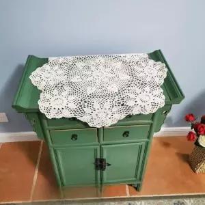 모던 원형 테이블보 55-60cm 베이지 러너 협탁보 카페 65~70cm