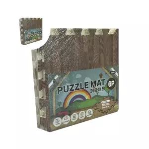 (제스트)퍼즐매트 나무무늬 맑은하루 6P 다크 매트 거실바닥