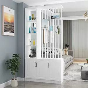 현관 파티션 신발장 입구 4개 가벽 캐비넷 화이트+흰색 장식장 칸막이 조립