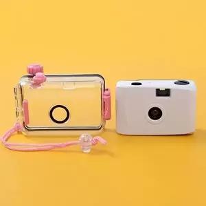 뉴트로 방수 토이카메라(화이트핑크) 재사용카메 GWM (KYR-WFGKIED)
