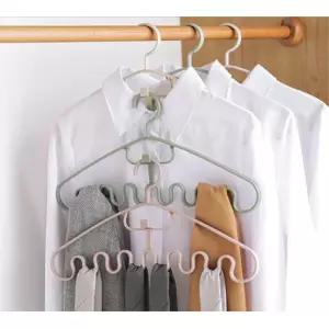 옷장 스카프 넥타이 벨트 걸이형 연결고리 더블 옷걸이 5개 인테리어 고정행거