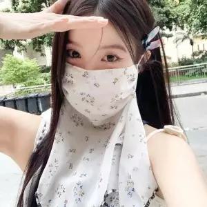 [콩심팥심]쉬폰 플라워 멀티스카프 여름용 넥워머 쿨워머 쿨스카프