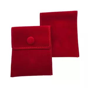 쥬얼리 벨벳 사각 똑딱이 파우치 주머니 7.5x9.5 레드