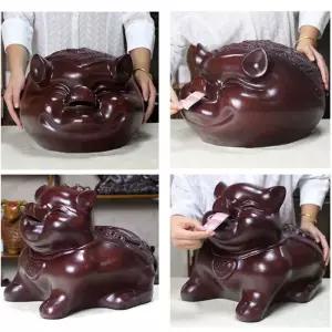 나무 대형 복돼지 1 금고 엽전돼지