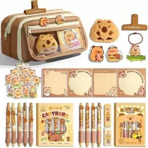 멜로루미 귀여운 카피바라 필통 카와이 파우치 문구 세트 여아 대용량 정리 학용품 선물