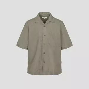 빈폴 남방 리넨 혼방 솔리드 오픈카라 반소매 셔츠 베이지 (BC5465C28A)