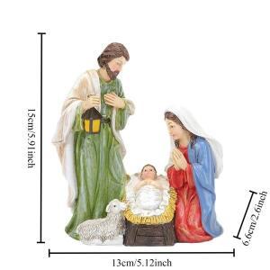 1개 성탄 장면 세트 크리스마스 피규어 레진 예수 축제