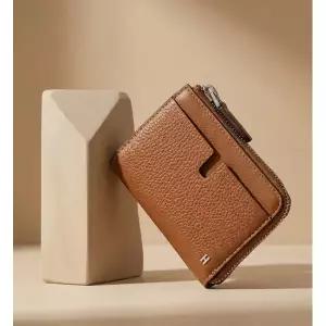 백화점정품 헤지스 남성 지갑 선물 핸드백 [헤지스핸드백] HJHO6E065 브라운 소가죽 지퍼형 여성 남자선물