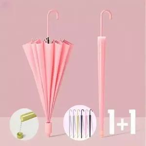 캡커버 파스텔 장우산 학생 청소년 남녀공용 예쁜 양산 튼튼한 빗물차단 차량용 투명커버 자동우산 2개