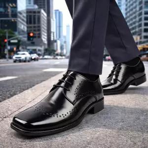 [브랜슈] MS-117 프리미엄 남성 수제화 남성구두 굽4cm 정장화 예식구두 면접 직장인 245~305mm