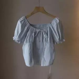 |CCH4289|여성 여름 시즌 스퀘어넥 퍼프 소매 반팔 블라우스 휴가 스타일