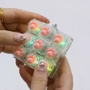 키캡키링 9구 고양이발 LED 키캡 키링 키보드 클리커 딸깍이 열쇠고리 가방고리