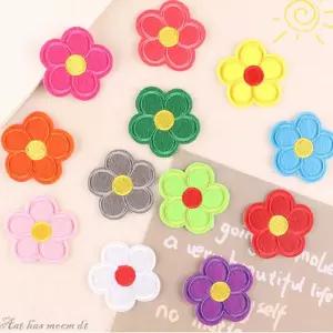 꽃 열접착 와펜 페치 색상 랜덤 자수와펜 빈티지와펜 와펜패치