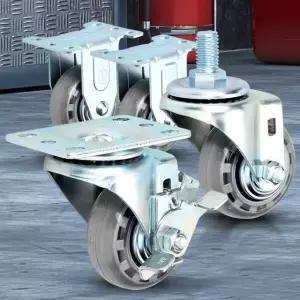 경량용 3인치 인라인 무소음회전 바퀴캐스터 앵글미니 바퀴 우레탄바퀴