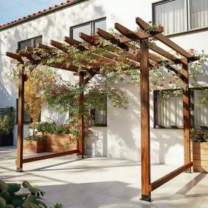 마당 나무 정자 포도나무 벽 설치 파라고 마루 파고라 우드