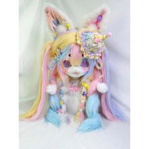 키구루미 털 수제 수트 코스프레 맞춤 사이즈 모피 보라색, 성인 소재, 원 AKYIDE 플러스 헤드, 마스크, 유니 사이즈,