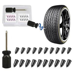 [미국배송] GRADCAP 20PCS 타이어 수리 키트 고무 못 도구 셀프 서비스 자동차 휠 천공 나사 드라이버 세트 오토바이 자전거 트럭 트랙터 지프 ATV (10S & 10L) (GCTRK10S10L)