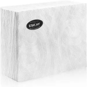 화이트 디너 엑스트라 헤비 페이퍼 냅킨 - 8인치 x 일회용 실제 천 대신 우아한 디자인의 40봉지