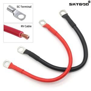 배터리 인버터 연결 케이블 세트 8642 AWG M8 SC 단자 포함 10162535mm2 UPS 와이어 레드 구리 코어 주석