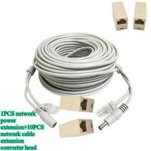 네트워크 전원 콤보 케이블 - 카메라용 51015m 연장 PoE 인젝터 호환 RJ45 커플러 및 전원선이 하나로 통합