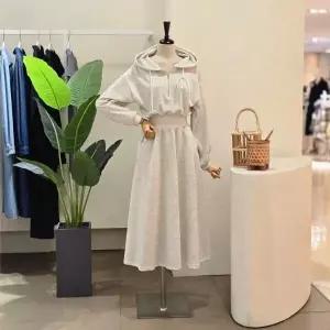 FS6B9OP5326_반집업 밴딩 후드 롱원피스