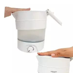 접이식 크루거0613 캠핑 여행용 전기포트 접는 전기주전자 미니 폴딩포트 0.8L