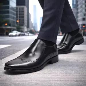 [브랜슈] MS-L204 프리미엄 수제화 가죽 남성구두 굽4cm 정장화 예식구두 면접 직장인 245~305mm