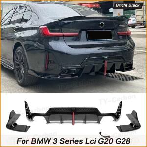 [호환품]PP 블랙 리어 호환 범퍼 디퓨저 립 스포일러 BMW 호환 3 시리즈 LCI G20 G28 M 스포츠 320i  + 용